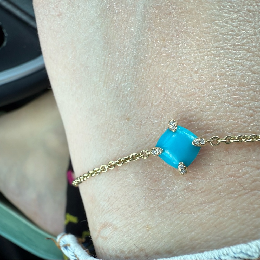 Elegant Gold and Blue Bracelet